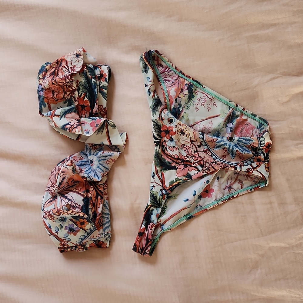 Zimmermann bikini strapless floral